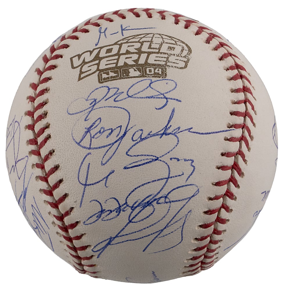2004 World Champion Boston Red Sox Team-Signed Official World Series Baseball with (22) Signatures Including Ortiz, Ramirez, Schilling, Damon - MLB Holo + Full JSA