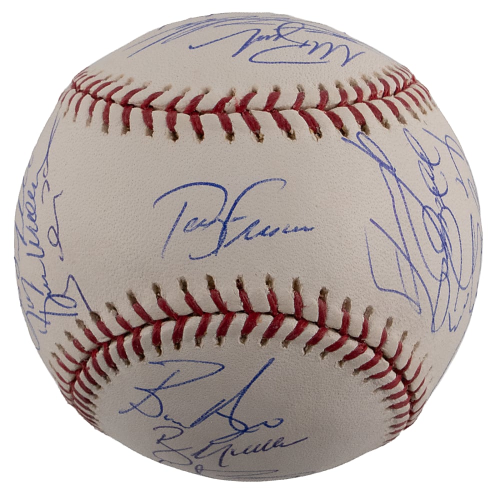 2004 World Champion Boston Red Sox Team-Signed Official World Series Baseball with (22) Signatures Including Ortiz, Ramirez, Schilling, Damon - MLB Holo + Full JSA