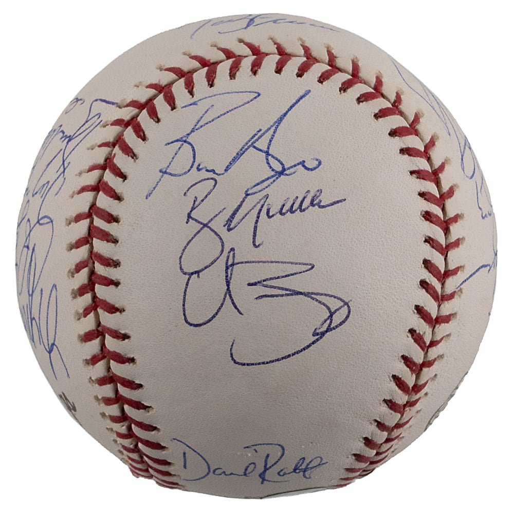 2004 World Champion Boston Red Sox Team-Signed Official World Series Baseball with (22) Signatures Including Ortiz, Ramirez, Schilling, Damon - MLB Holo + Full JSA