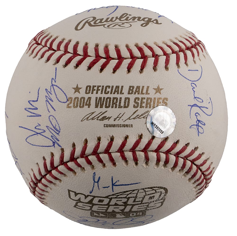 2004 World Champion Boston Red Sox Team-Signed Official World Series Baseball with (22) Signatures Including Ortiz, Ramirez, Schilling, Damon - MLB Holo + Full JSA