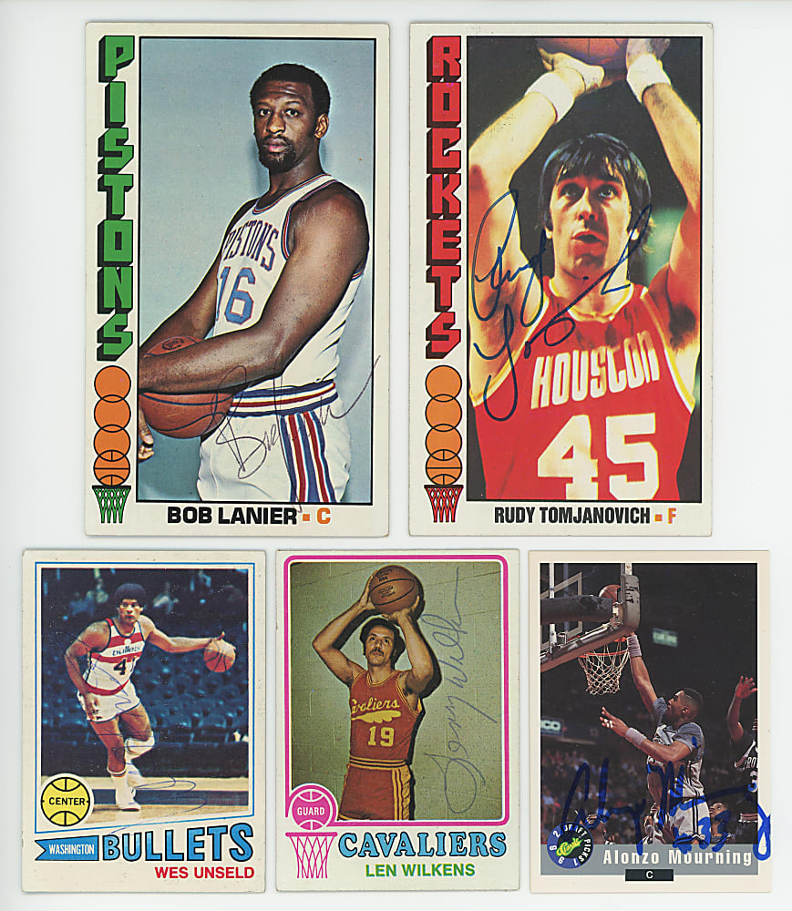 1970s-2000s Signed Basketball Card Collection (69) with Hall of Famers & Stars