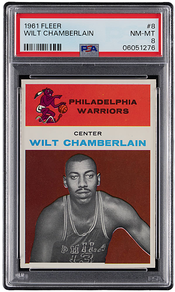1961-1962 Fleer Basketball #8 Wilt Chamberlain Rookie PSA NM-MT 8