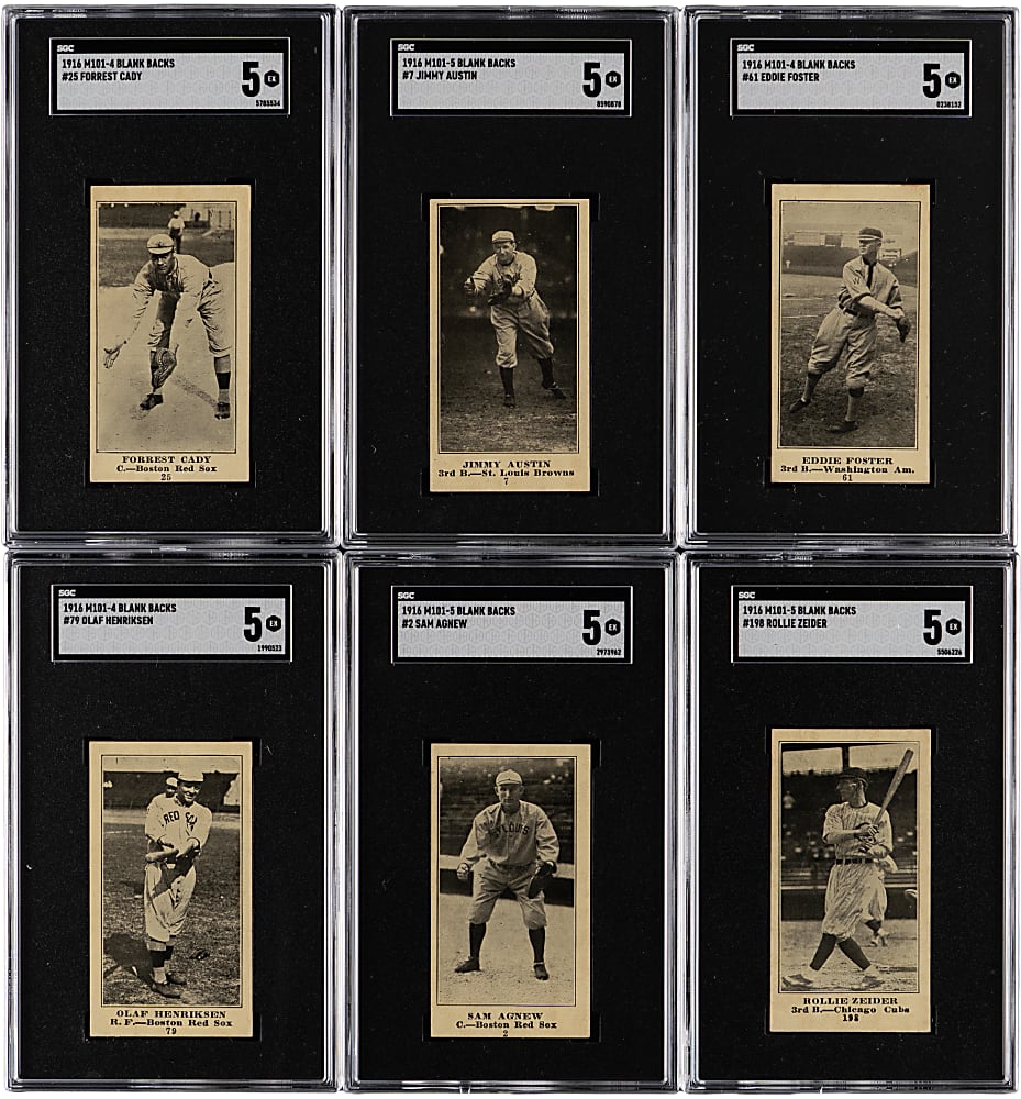 1916 M101-4 Blank Backs SGC VG 3 to EX 5 Graded Collection (11)