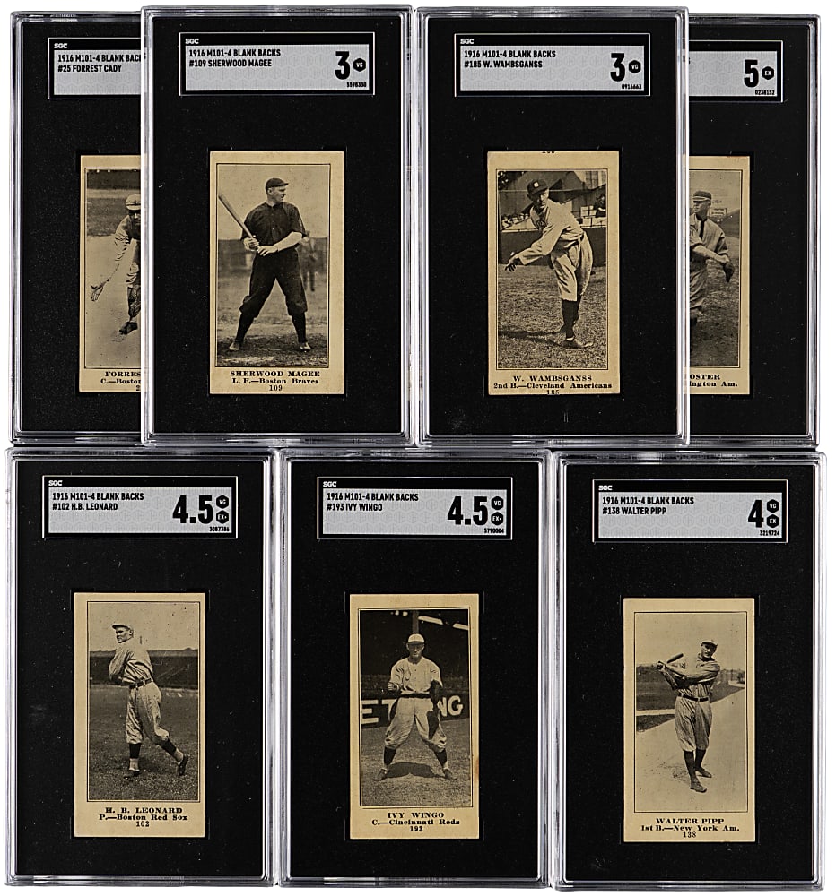 1916 M101-4 Blank Backs SGC VG 3 to EX 5 Graded Collection (11)
