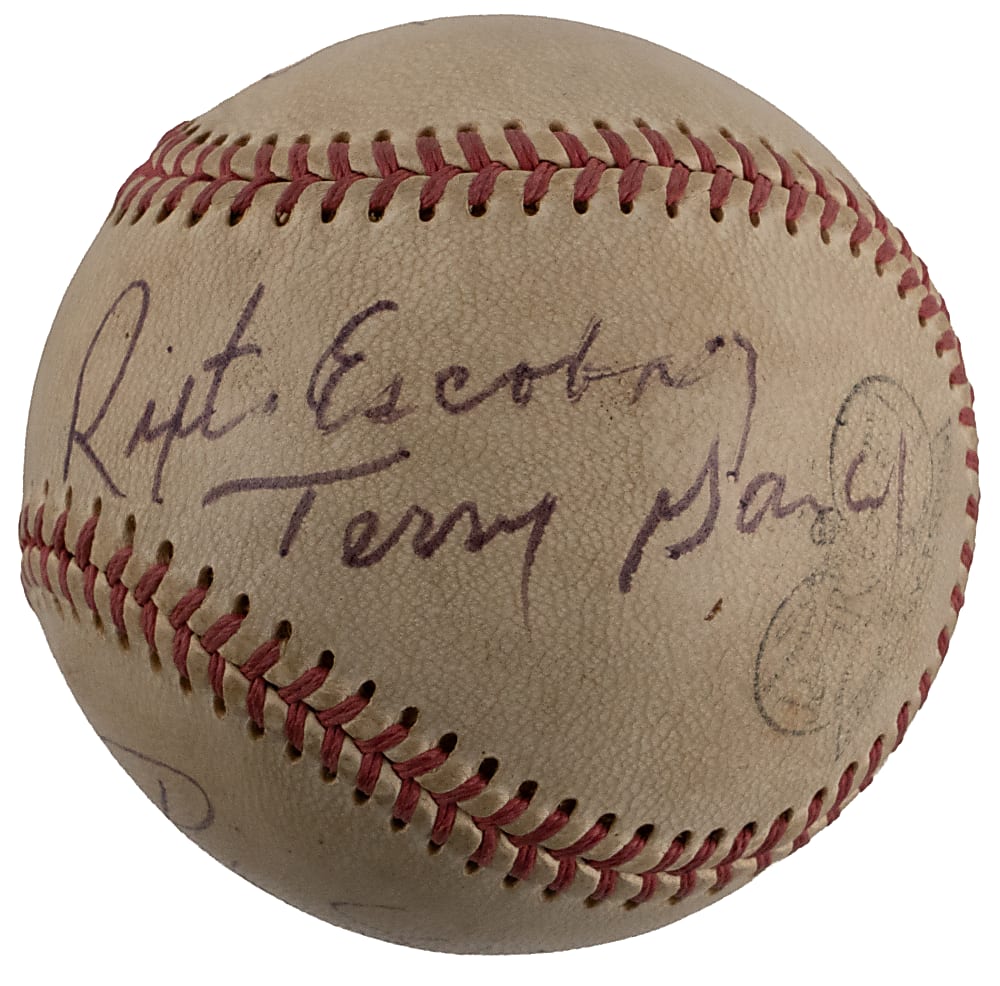 1972 Roberto Clemente 3,000th Hit Celebration Baseball Multi-Signed by (5) with Clemente and Puerto Rican Sports Figures - PSA/DNA Overall Grade 5.5