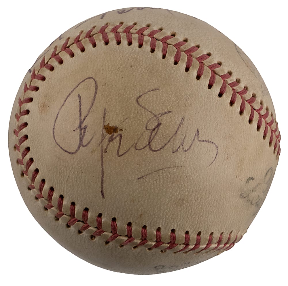 1972 Roberto Clemente 3,000th Hit Celebration Baseball Multi-Signed by (5) with Clemente and Puerto Rican Sports Figures - PSA/DNA Overall Grade 5.5