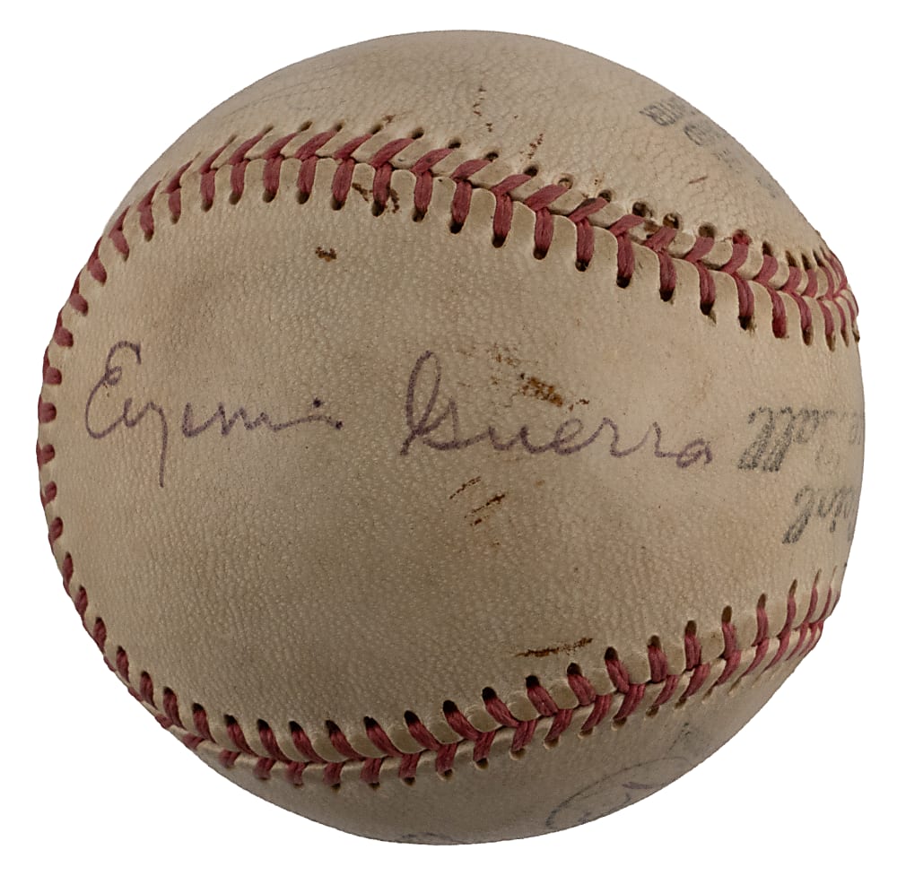1972 Roberto Clemente 3,000th Hit Celebration Baseball Multi-Signed by (5) with Clemente and Puerto Rican Sports Figures - PSA/DNA Overall Grade 5.5
