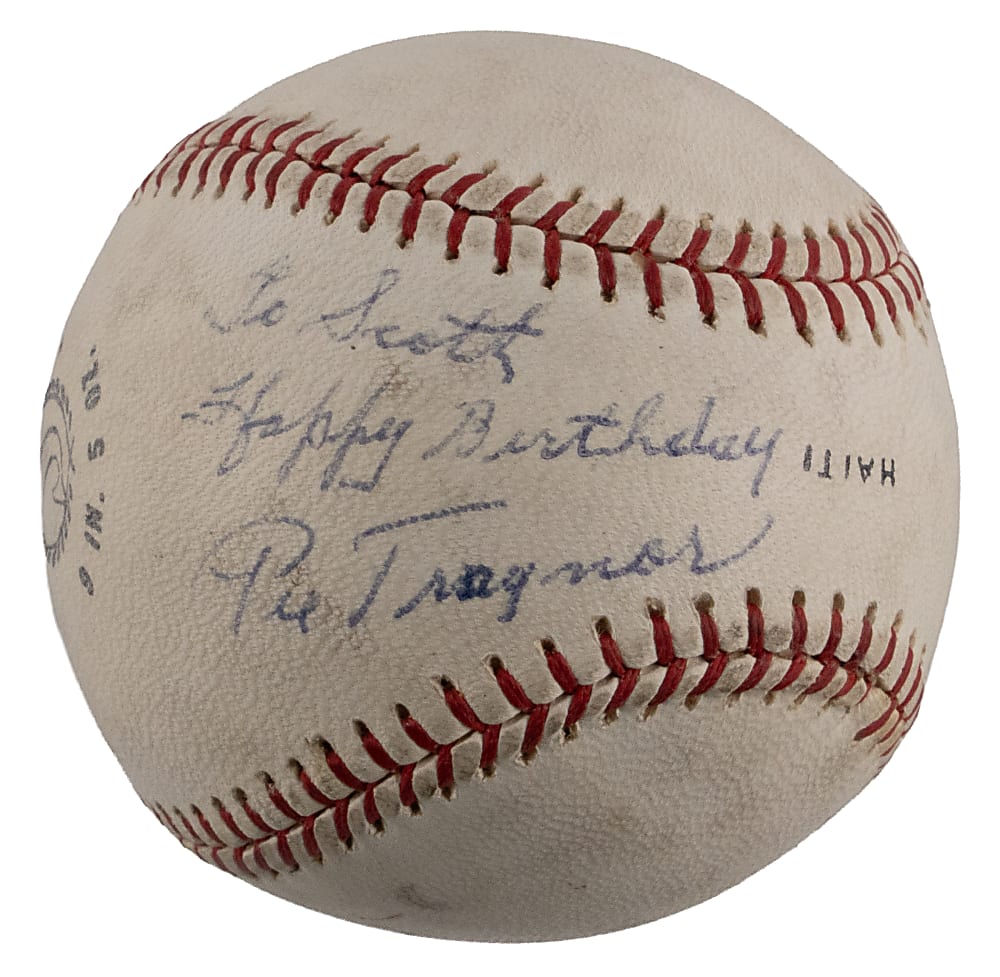 Pie Traynor Single-Signed Baseball with Full PSA LOA