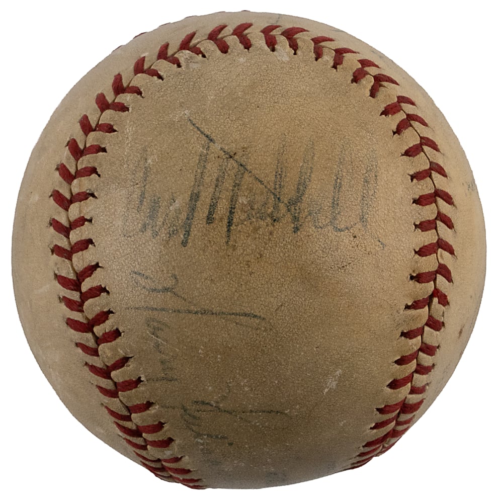 1944 Hall of Famers & Stars Multi-Signed ONL/Frick with (5) Signatures Including Carl Hubbell, Harry Heilmann - Full JSA LOA