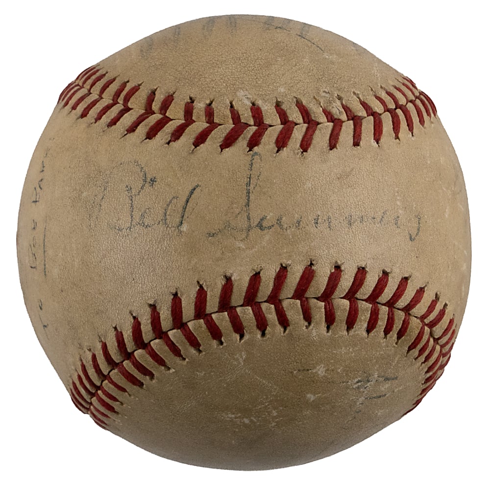 1944 Hall of Famers & Stars Multi-Signed ONL/Frick with (5) Signatures Including Carl Hubbell, Harry Heilmann - Full JSA LOA