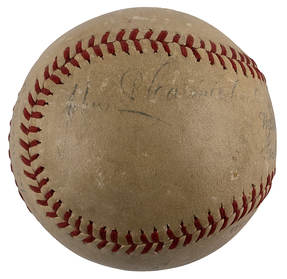 1944 Hall of Famers & Stars Multi-Signed ONL/Frick with (5) Signatures Including Carl Hubbell, Harry Heilmann - Full JSA LOA