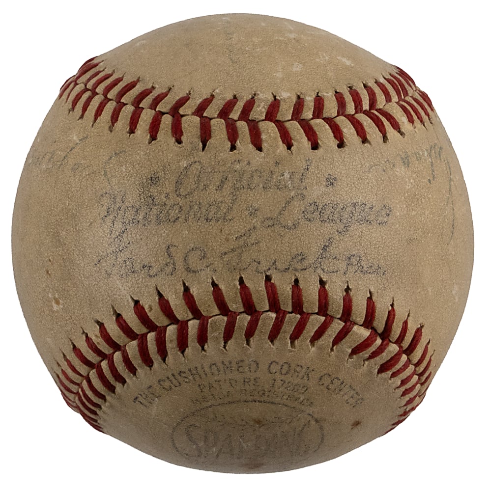 1944 Hall of Famers & Stars Multi-Signed ONL/Frick with (5) Signatures Including Carl Hubbell, Harry Heilmann - Full JSA LOA