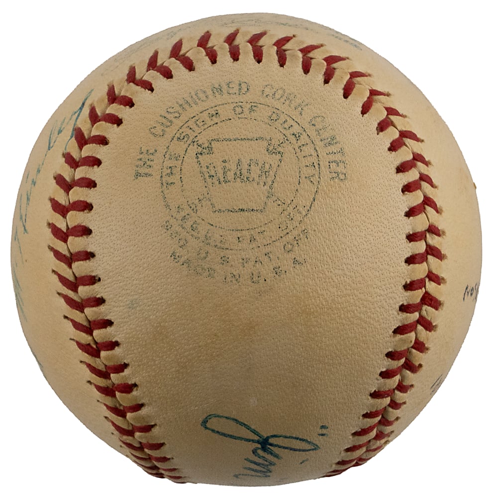 1960 American League Umpire Crew Multi-Signed OAL/Cronin Baseball with (4) Signatures Including Nestor Chylak - Full JSA LOA