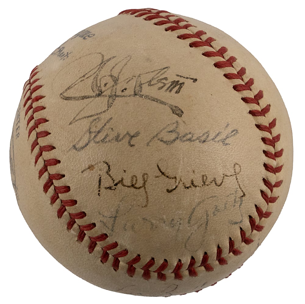 1940s-1950s National League Umpires Multi-Signed ONL/Frick Baseball with (6) Signatures Including Bill Klem (D.1951) - Full JSA LOA