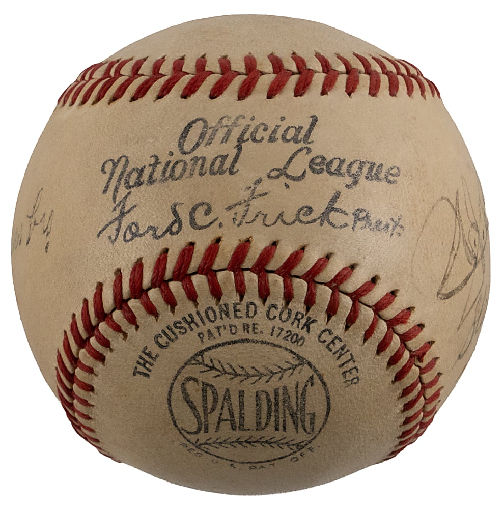 1940s-1950s National League Umpires Multi-Signed ONL/Frick Baseball with (6) Signatures Including Bill Klem (D.1951) - Full JSA LOA