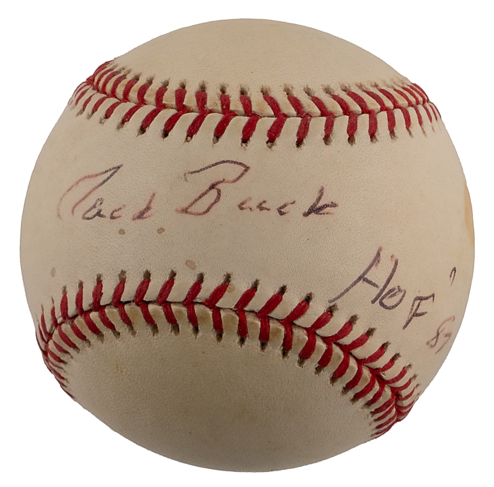 Jack Buck Single-Signed ONL/Coleman Baseball with "HOF '87" Inscription - JSA