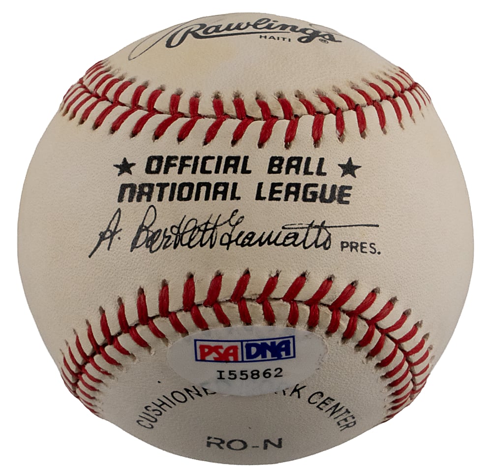 Curt Flood Single-Signed ONL/Giamatti Baseball - PSA