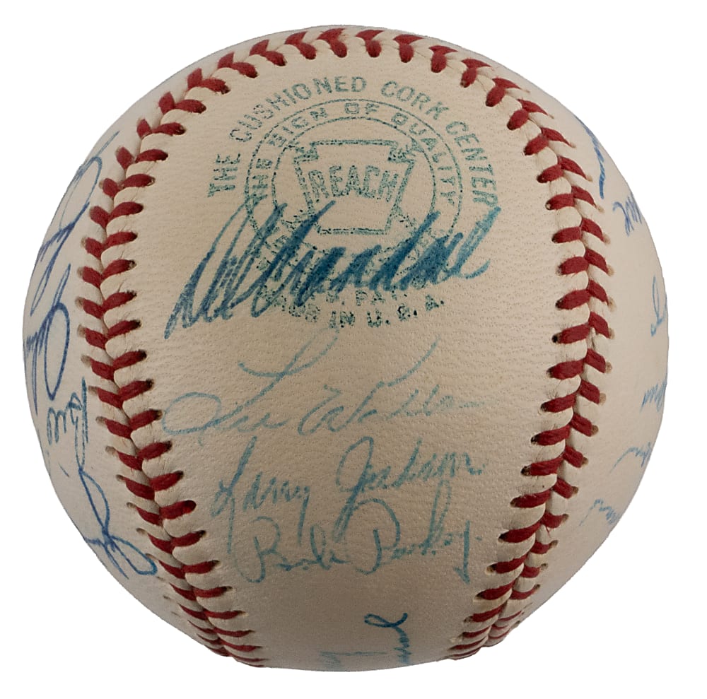 1958 National League All-Stars Team-Signed OAL/Harridge Baseball with (24) Including Hank Aaron & Ernie Banks