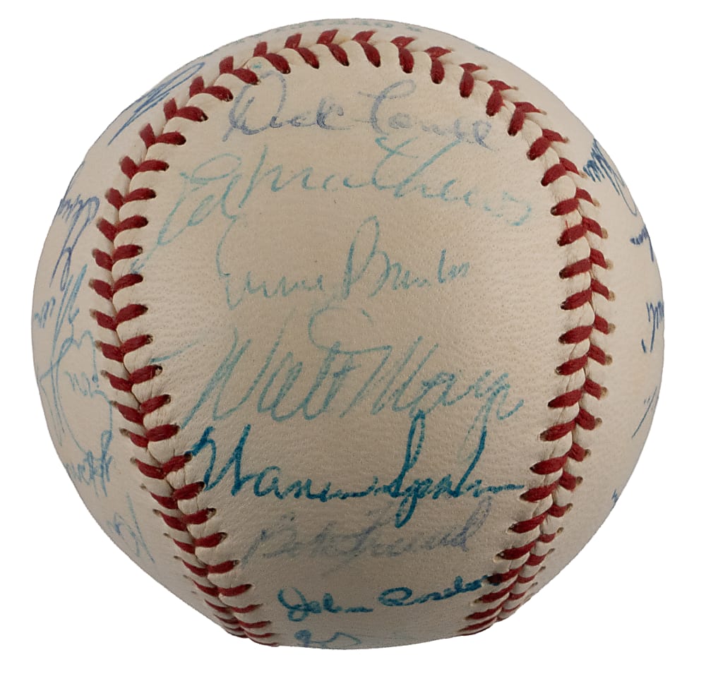 1958 National League All-Stars Team-Signed OAL/Harridge Baseball with (24) Including Hank Aaron & Ernie Banks