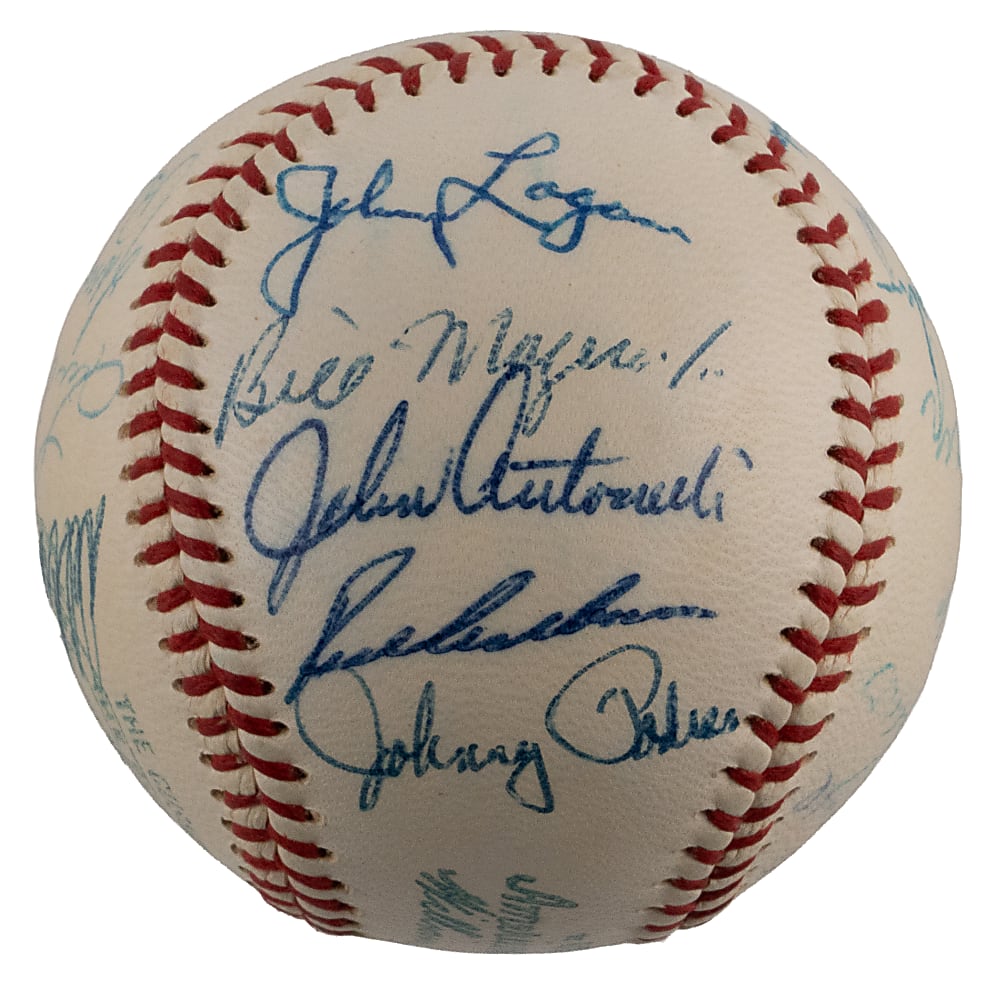1958 National League All-Stars Team-Signed OAL/Harridge Baseball with (24) Including Hank Aaron & Ernie Banks