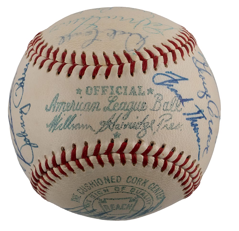 1958 National League All-Stars Team-Signed OAL/Harridge Baseball with (24) Including Hank Aaron & Ernie Banks