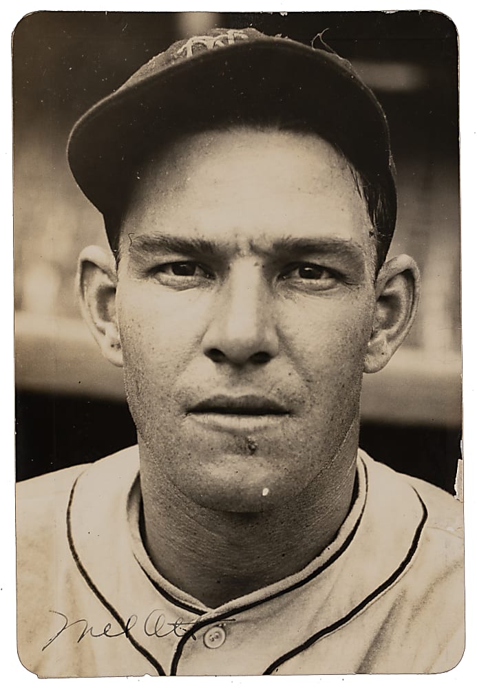 1934 Mel Ott Signed Associated Press Photo with Full JSA LOA