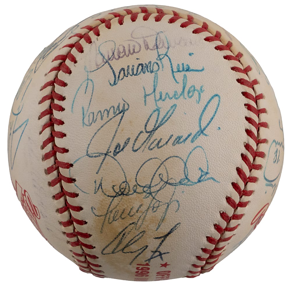 1996 World Champion New York Yankees Team-Signed Baseball (28) Including Jeter - Full JSA LOA