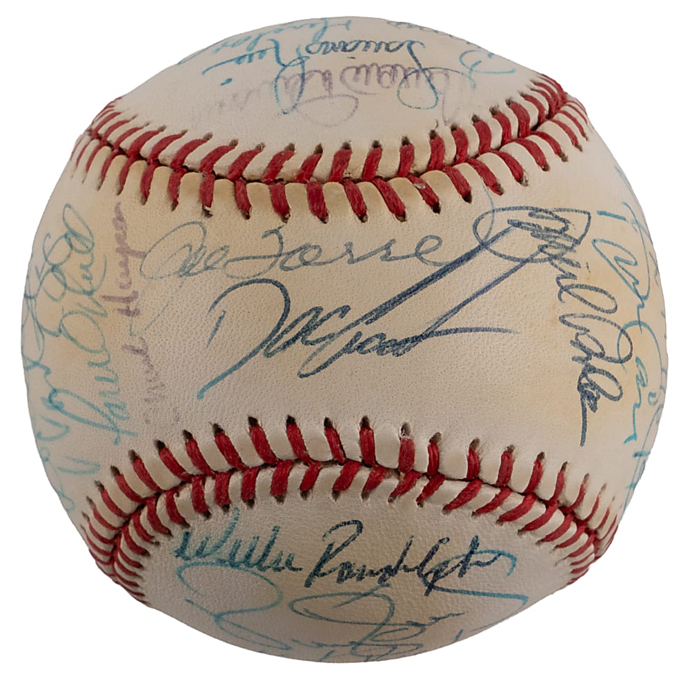1996 World Champion New York Yankees Team-Signed Baseball (28) Including Jeter - Full JSA LOA