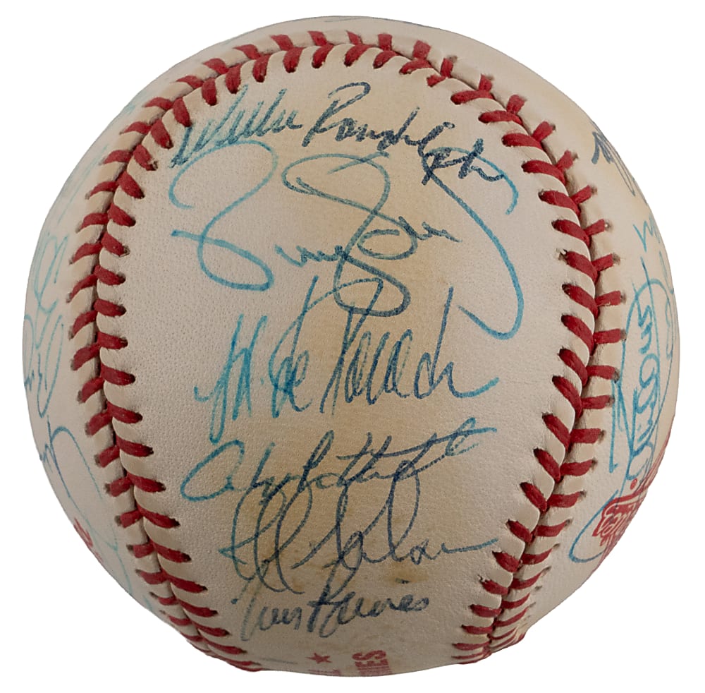 1996 World Champion New York Yankees Team-Signed Baseball (28) Including Jeter - Full JSA LOA