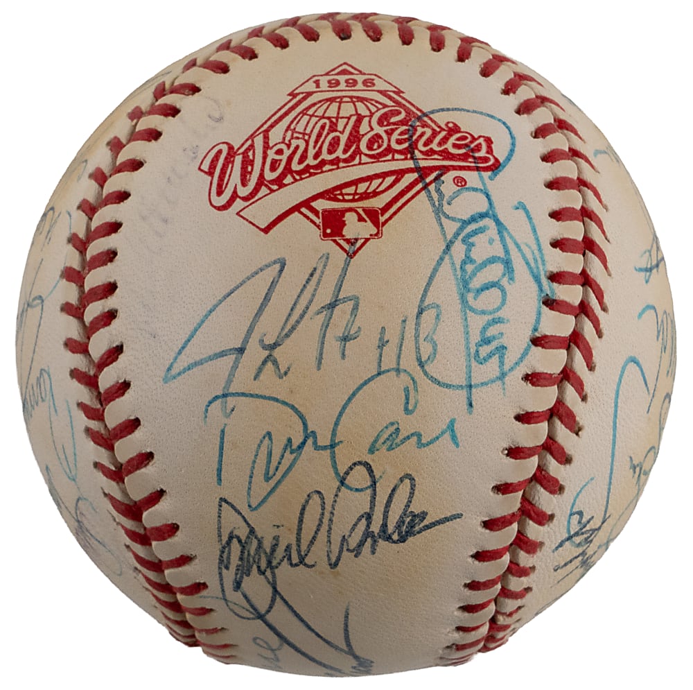 1996 World Champion New York Yankees Team-Signed Baseball (28) Including Jeter - Full JSA LOA