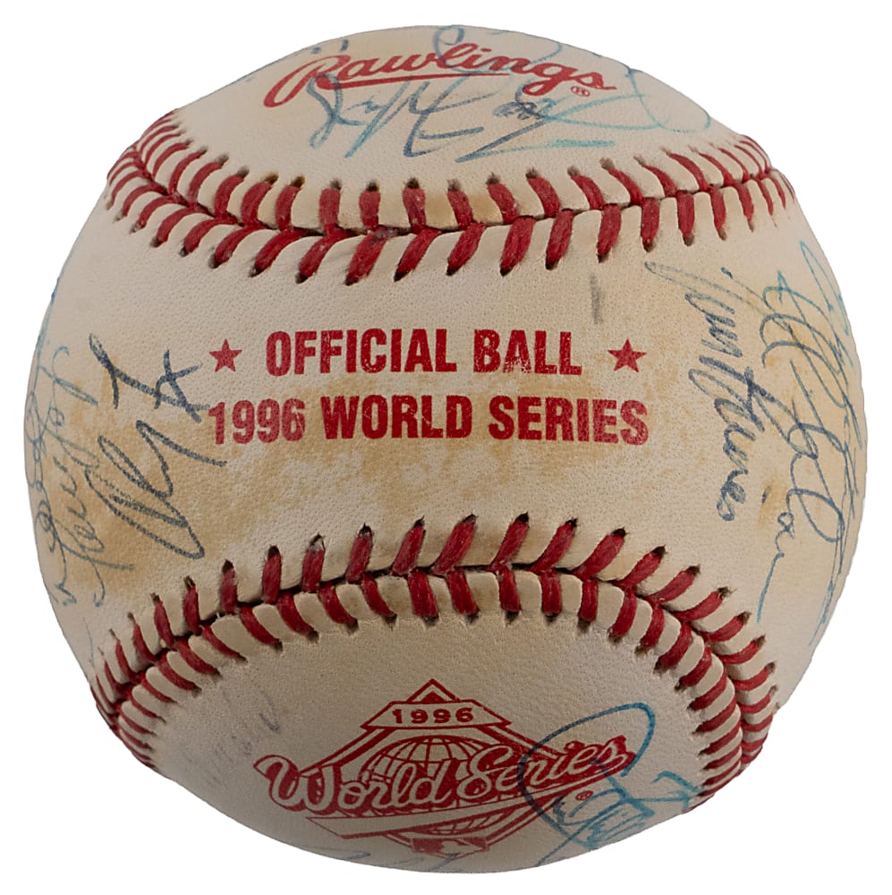 1996 World Champion New York Yankees Team-Signed Baseball (28) Including Jeter - Full JSA LOA