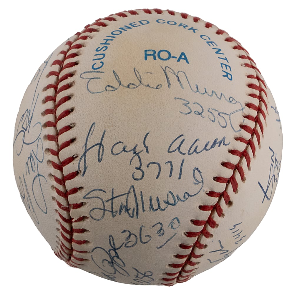 Superb 3000 Hit Club Multi-Signed Baseball with Rose, Aaron, Musial, Mays & Gwynn - JSA LOA