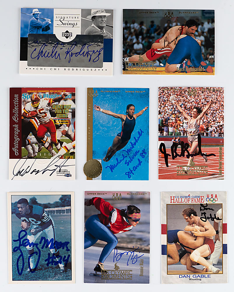 Multi-Sport Signed Card Collection (38) with Hall of Famers & Olympians