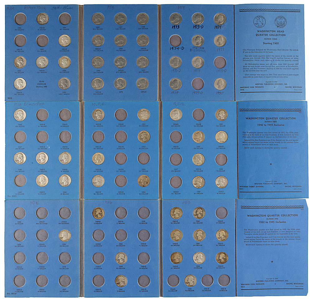 1932-1980 Washington Quarter Partial Set (60 /107) with (38) Silver Coins