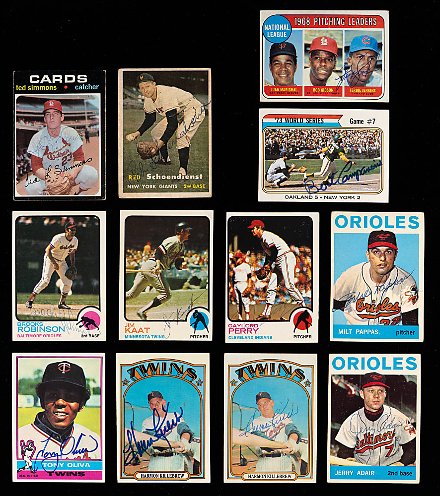 1957-1976 Topps Signed Card Collection (50) with (17) Hall of Famers & Several Tough Deceased