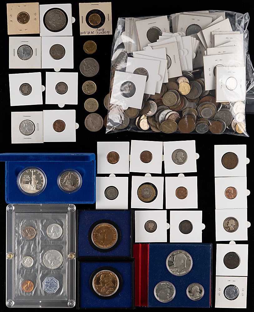 1800s-2000s U.S. and Foreign Coin and Paper Currency Treasure Chest Bundle