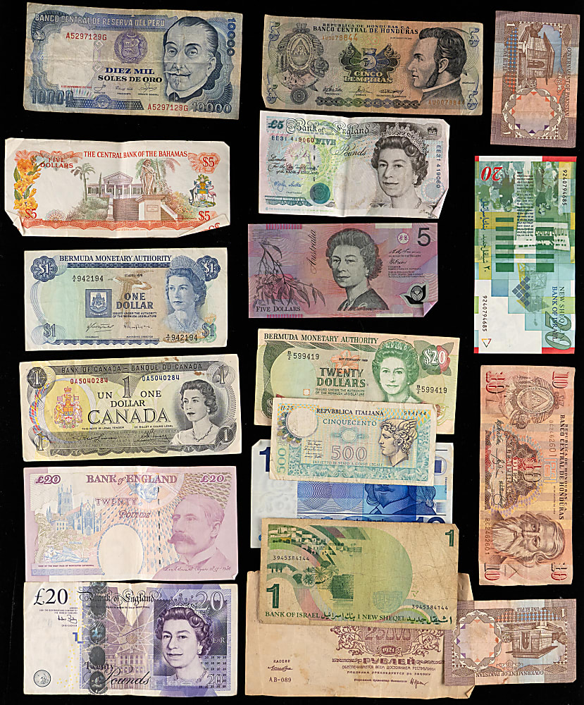 1800s-2000s U.S. and Foreign Coin and Paper Currency Treasure Chest Bundle