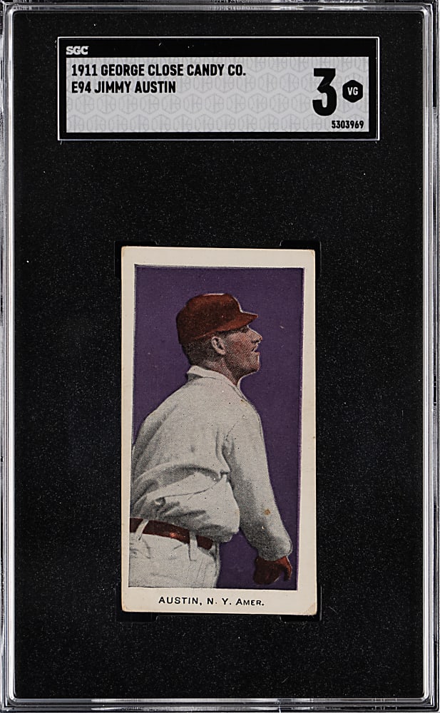 1911 E94 George Close Candy Co. Jimmy Austin SGC VG 3