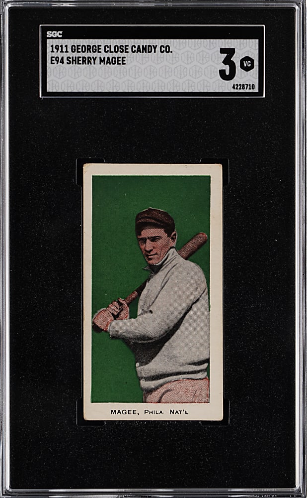 1911 E94 George Close Candy Co. Sherry Magee SGC VG 3