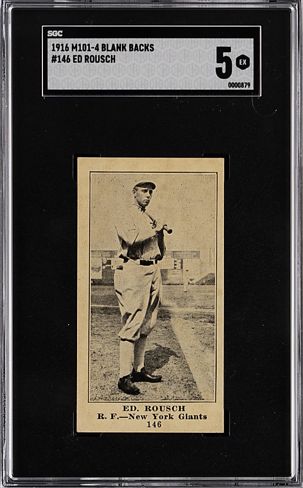 1916 M101-4 Blank Backs #146 Ed Roush (Rousch) SGC EX 5