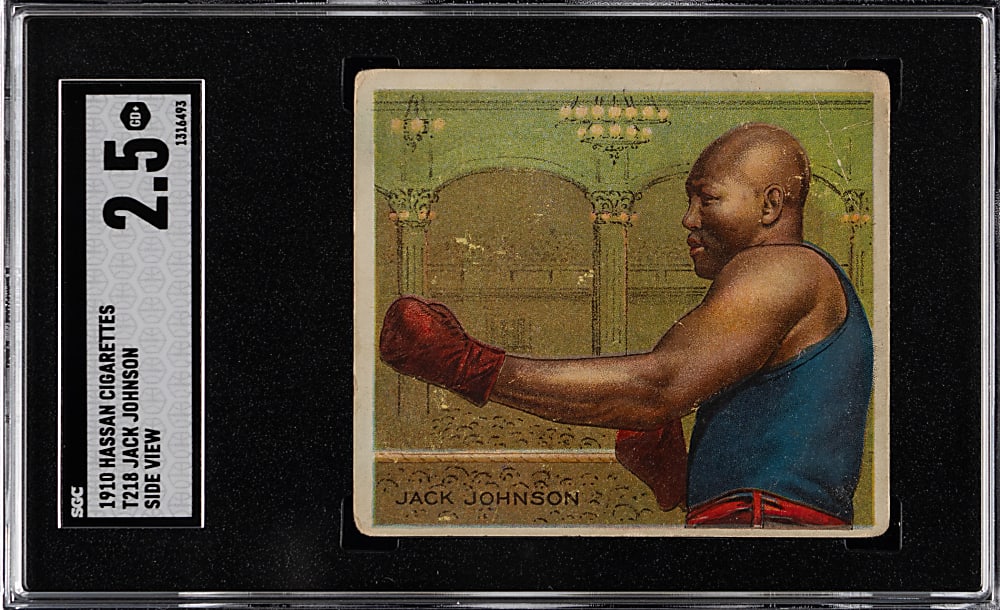 1910 T218 Hassan Champions Jack Johnson Side View SGC GOOD+ 2.5