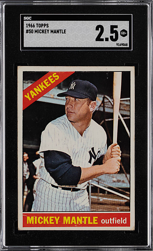 1966 Topps #50 Mickey Mantle SGC GOOD+ 2.5