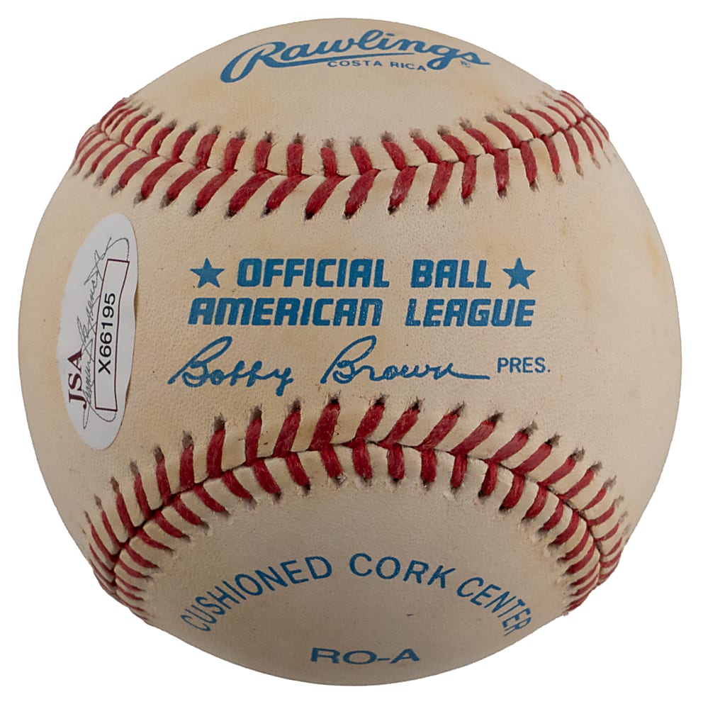 Kirby Puckett Single-Signed OAL/Brown Baseball with Full JSA & "34" Inscription