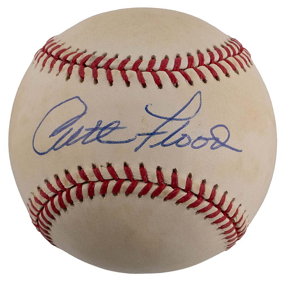 Curt Flood Single-Signed ONL/Coleman Baseball - PSA/DNA