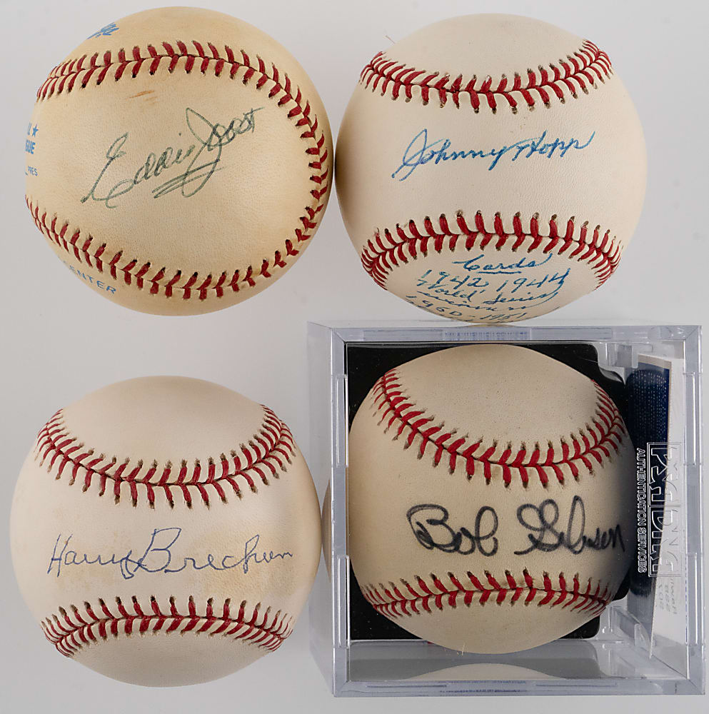 Single-Signed Baseball Collection (10) with (5) Hall of Famers Including Willie Mays