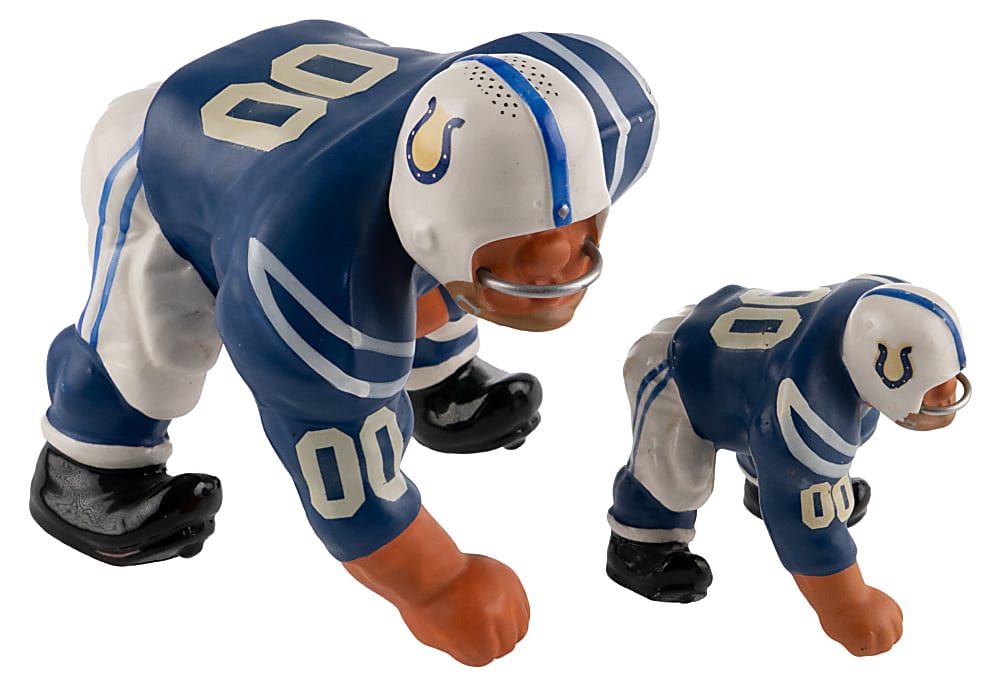 1960s Fred Kail Baltimore Colts Bruce Bruiser 3-Point Statue Pair with Large & Small Versions