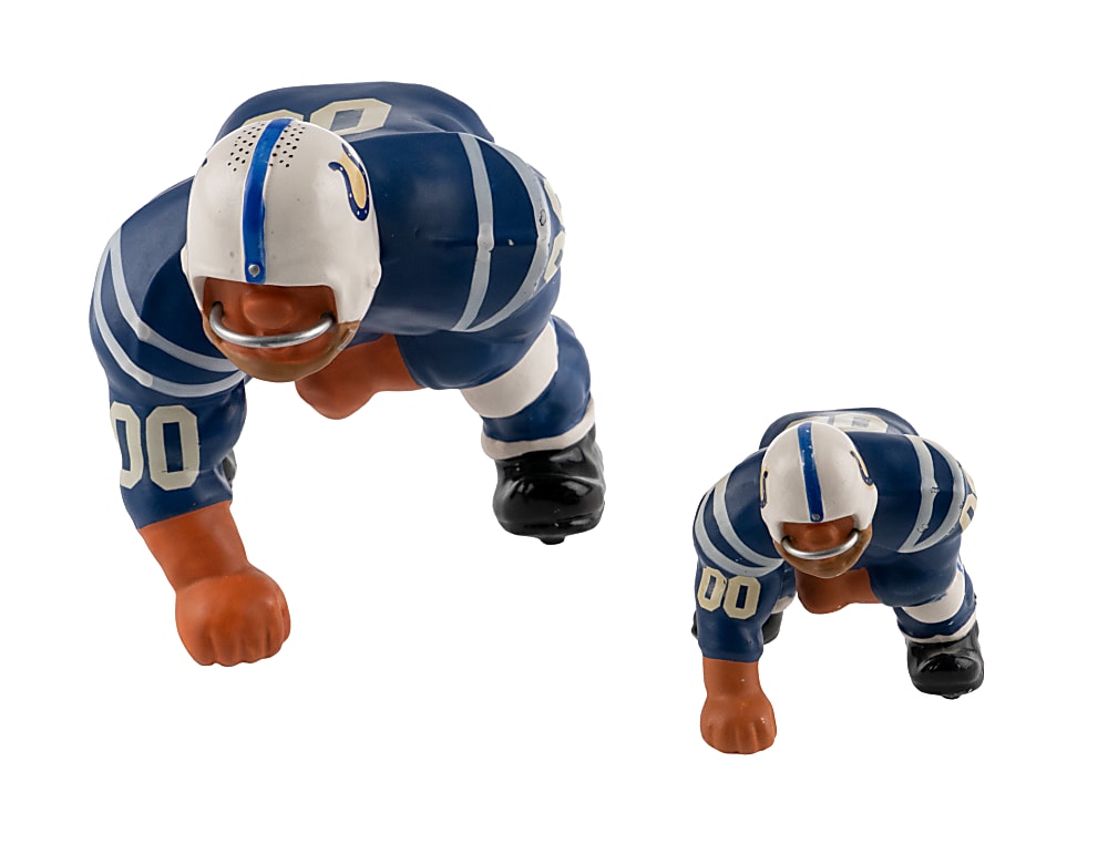 1960s Fred Kail Baltimore Colts Bruce Bruiser 3-Point Statue Pair with Large & Small Versions