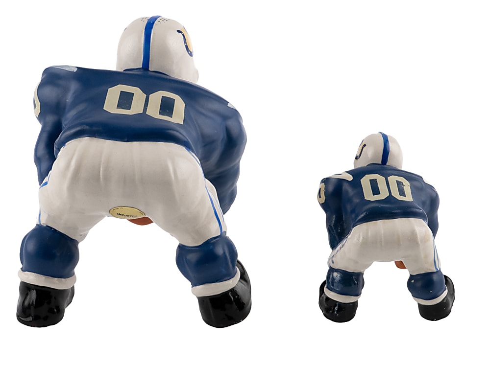 1960s Fred Kail Baltimore Colts Bruce Bruiser 3-Point Statue Pair with Large & Small Versions