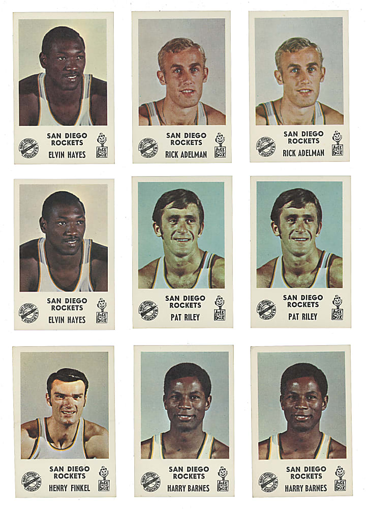 1968-1969 Jack in the Box San Diego Rockets Complete Sets (5) with Shortprints