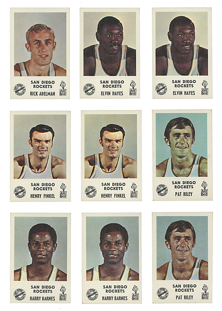 1968-1969 Jack in the Box San Diego Rockets Complete Sets (5) with Shortprints